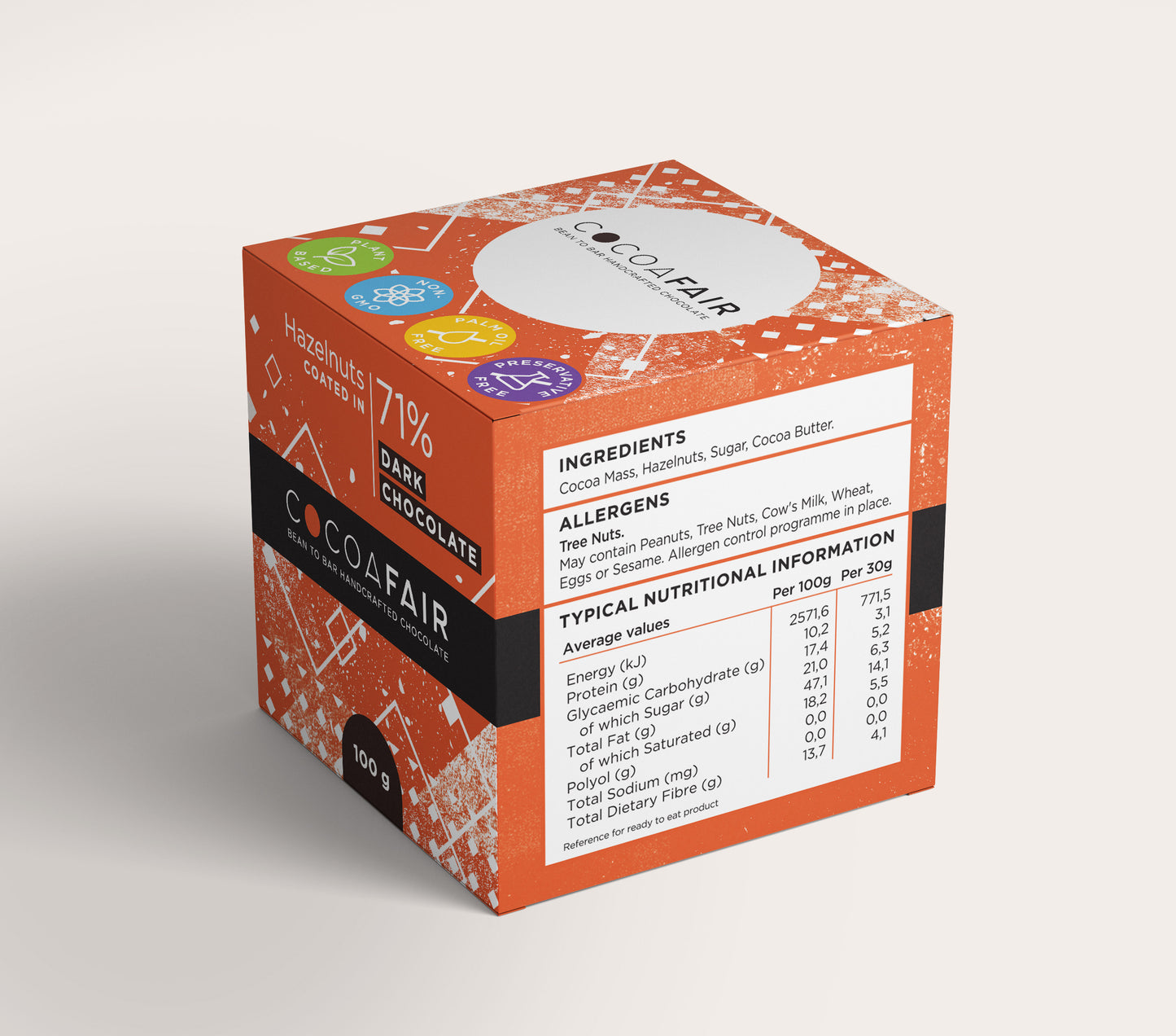 Hazelnuts in 71% Dark Chocolate