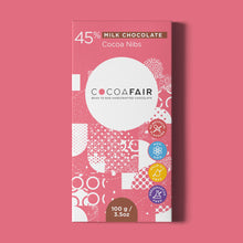 Load image into Gallery viewer, 45% Milk Chocolate with Cocoa Nibs - 100g
