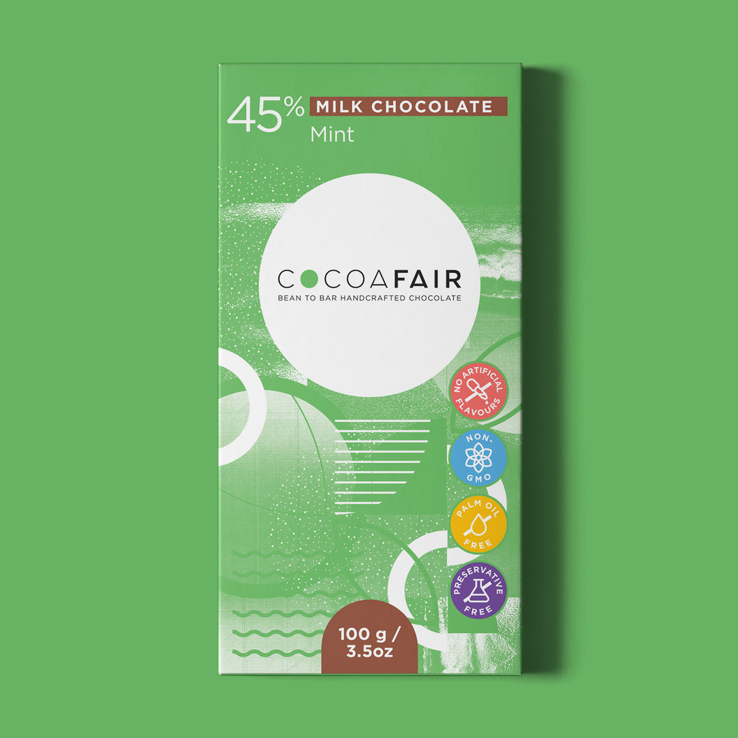 45% Milk Chocolate with Mint - 100g