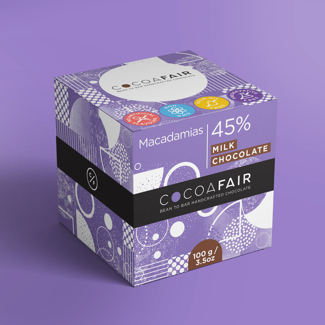 Macadamias in 45% Milk Chocolate - 100g
