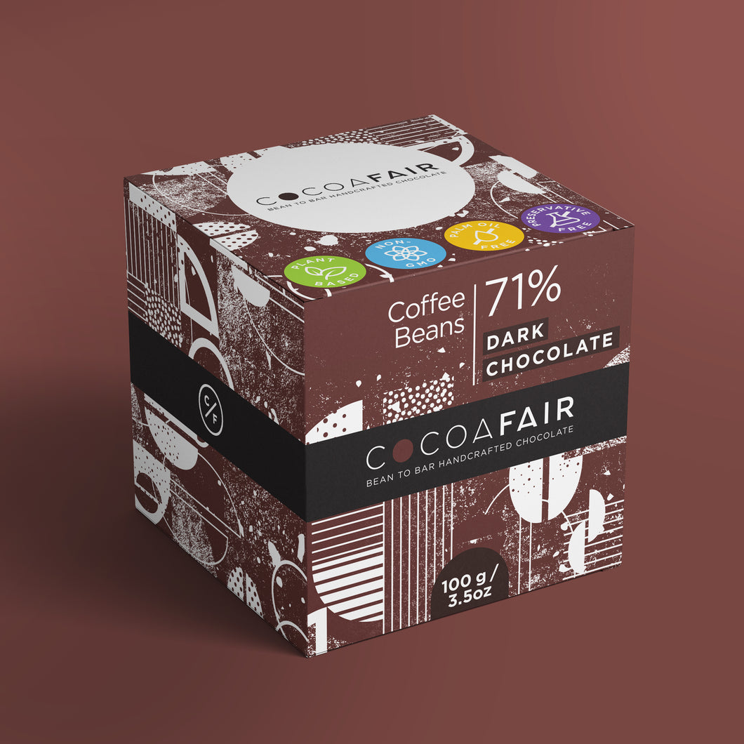Coffee Beans in 71% Dark Chocolate - 100g